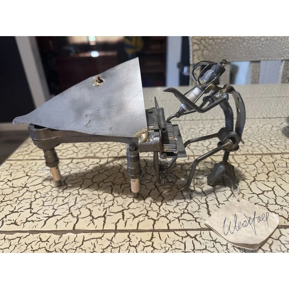 Bill Westfall - Piano Playing - Signed Nutz & Boltz Sculpture Original Metal Art